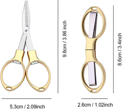 Folding Scissors, TSA Compliant & Portable, Compact, Safe Travel Scissors, Stainless Steel Retractable, 2 Pcs