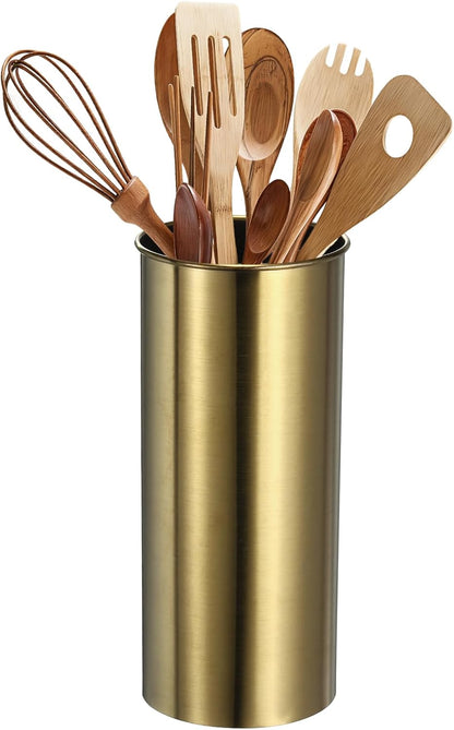uxcell Kitchen Utensil Holder, 3.1x4.7 Stainless Steel Utensil Cutlery Holder Cooking Flatware Organizer for Kitchen Restaurant Countertop Fork, Straw, Knives, Spoon, Chopstick, Silver