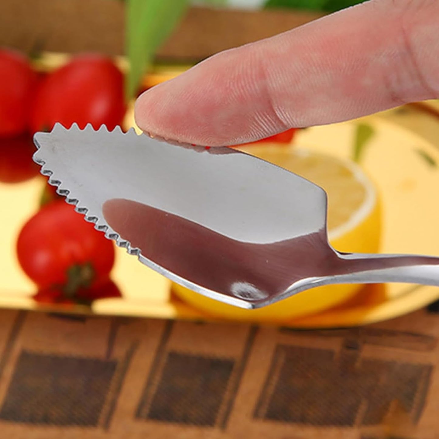 Grapefruit Spoons Serrated Edge, Grapefruit Knife & Spoon Curved Serrated Set, Stainless Steel Grapefruit Utensil Tool Dessert Spoons for Citrus Lemon Kiwi Salads Melon Lime Pitaya Apple Fruit Puree