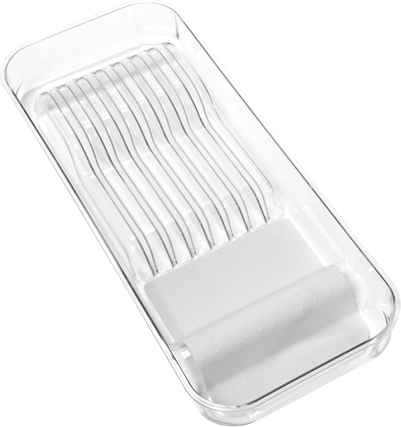 madesmart Premium Knife Drawer Organizer, In Drawer Knife Storage for 7 Knives, Clear Knife Tray for Kitchen Drawers, Space Saving Knife Block Alternative, Clear