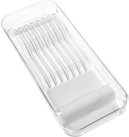 madesmart Premium Knife Drawer Organizer, In Drawer Knife Storage for 7 Knives, Clear Knife Tray for Kitchen Drawers, Space Saving Knife Block Alternative, Clear