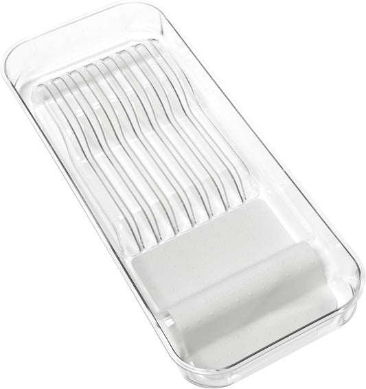 madesmart Premium Knife Drawer Organizer, In Drawer Knife Storage for 7 Knives, Clear Knife Tray for Kitchen Drawers, Space Saving Knife Block Alternative, Clear