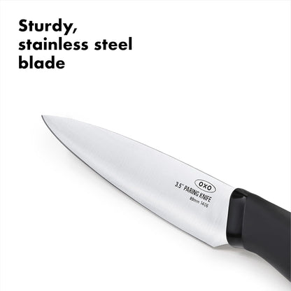 OXO Good Grips 3.5 Inch Paring Knife, Black/Silver, 3-1/2-Inch