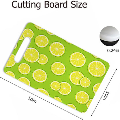 Coffee Set Cutting Board with Handles Coffee Maker Muffin Cup Flower Hot Drink Love Cutting Boards Plastic Safe Chopping Board for Kitchen 16" x 10" x 0.24"