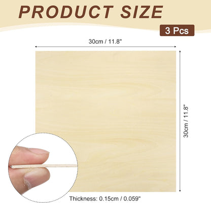 MECCANIXITY 5pcs Basswood Sheet 4" x 6" x 1/4" Unfinished Wood Plywood Boards for Painting Crafts, Laser, Cutting, Engraving