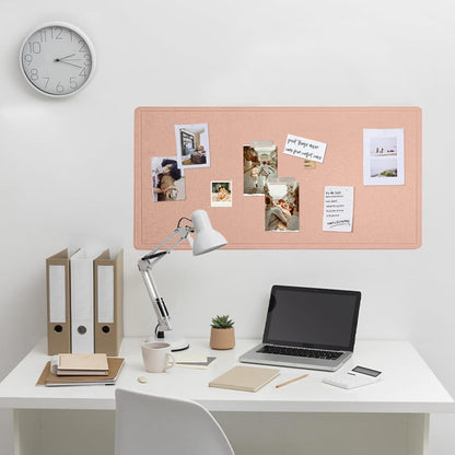 Lightomorrow Bulletin Board, 36 x 24 inches Felt Board - Decorative Pin Board, Cork Board Alternative for Wall, 3' x 2' Foldable Self-Adhesive Vision Board Prayer Board with 20 Pushpins - Black