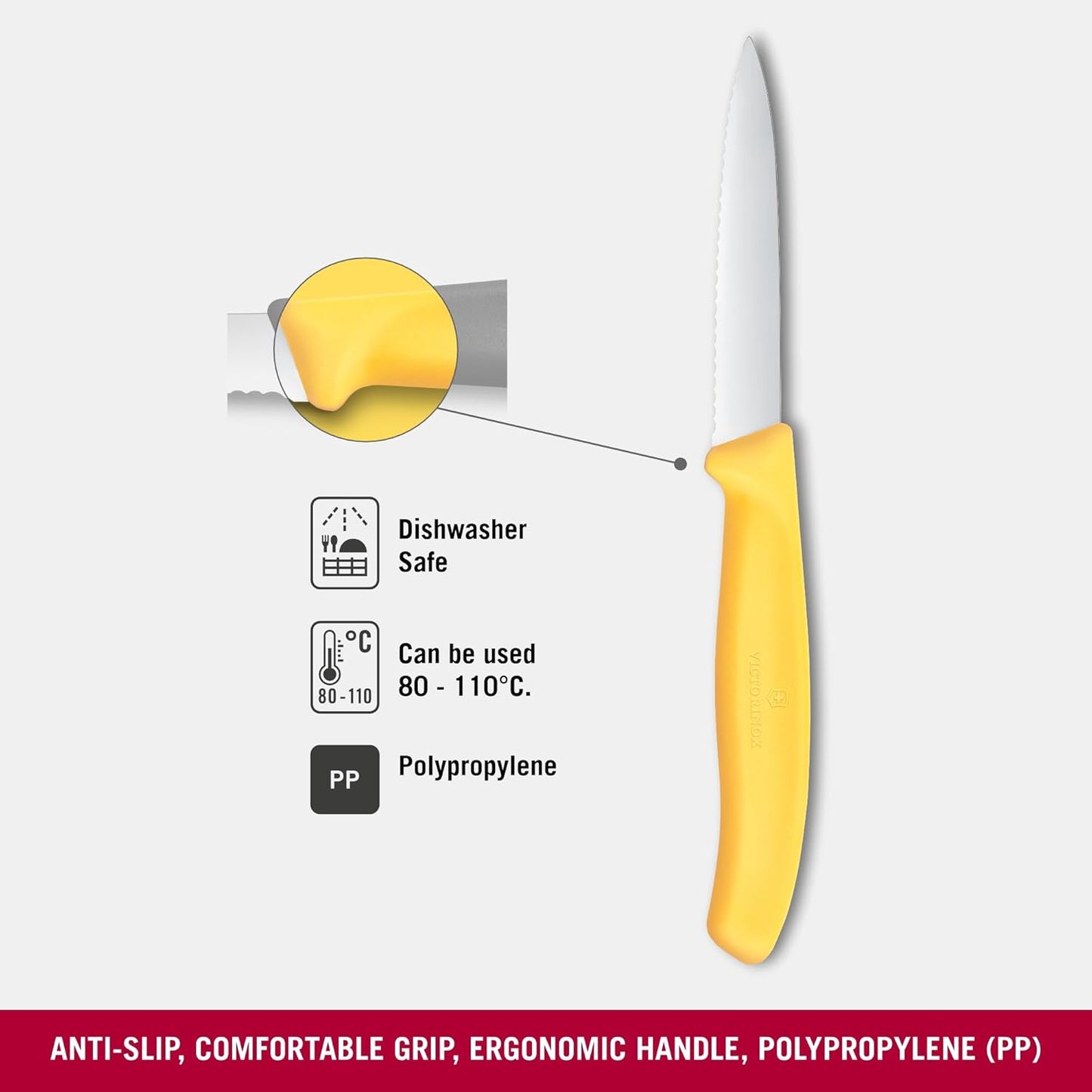 Victorinox Swiss Classic 3 inch Serrated Edge Pointed Tip Paring Knife, Purple