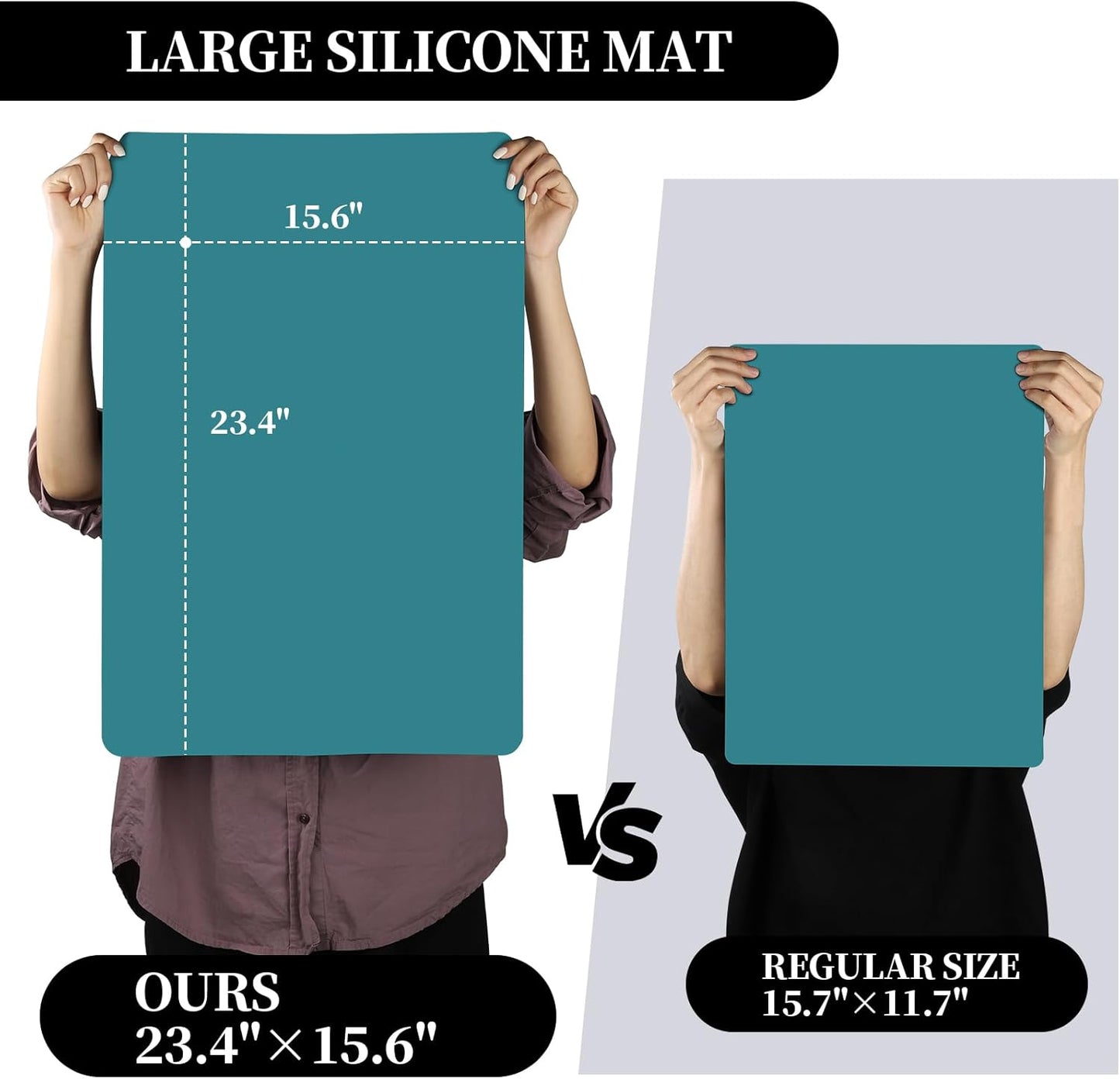LEOBRO Silicone Mats, 3 PCS 15.7”x 11.7” Silicone Mats for Crafts, Resin Molds, Play Dough Mat for Resin, Clay, Craft Supplies, Orange & Purple & Blue