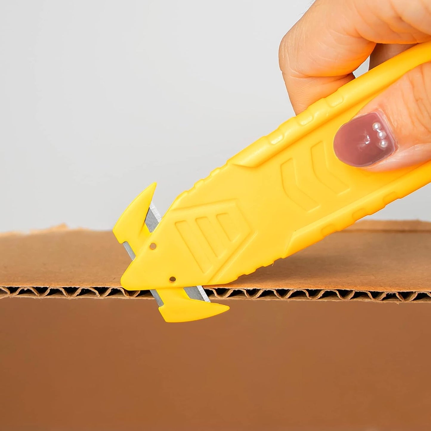 200 Pcs Safety Knife Box Cutter T TOVIA Utility Cutter and Package Opener with Recessed Concealed Stainless Steel Blade for Household, Warehouse, Workshop