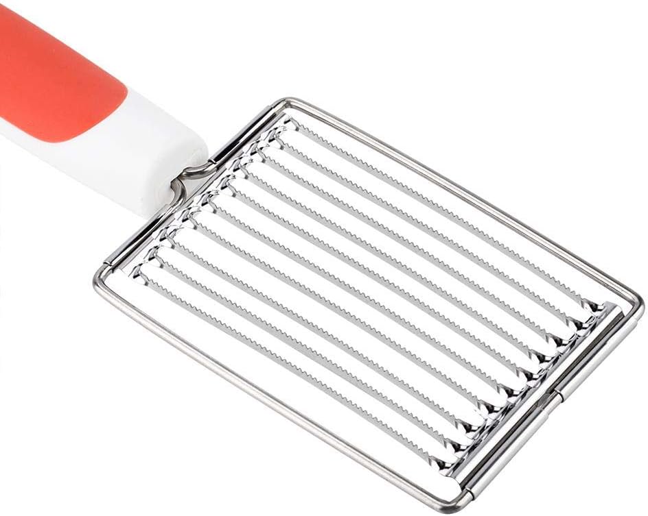 ASHATA Lunch Meat Slicer, Stainless Cutter with Handle for Cheese Potato Egg Ham Fruit Tomato, Quality Stainless Steel 10 Wires for 11, Stainless Steel Fruit Vegetable Slicer
