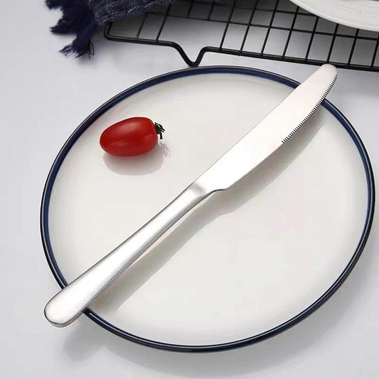 Stainless steel butter knife, set of 6 dinner knife, suitable for daily use, parties and outdoor dining,Dishwasher Safe (6)