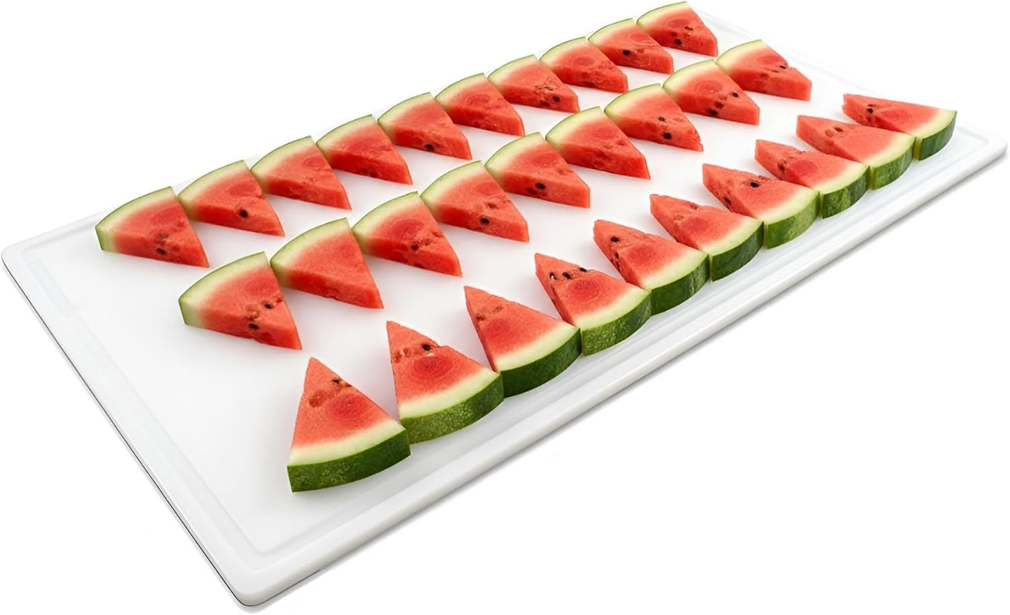 Commercial Grade Plastic Cutting Board with Juice Groove - 18 x 12 Inch for Carving Meat, Grilling, BBQ - 1/2" Thick White HDPE Poly for Food Service
