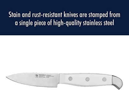 HENCKELS Statement Razor-Sharp 15-Piece White Handle Knife Set with Block, German Engineered Knife Informed by over 100 Years of Mastery