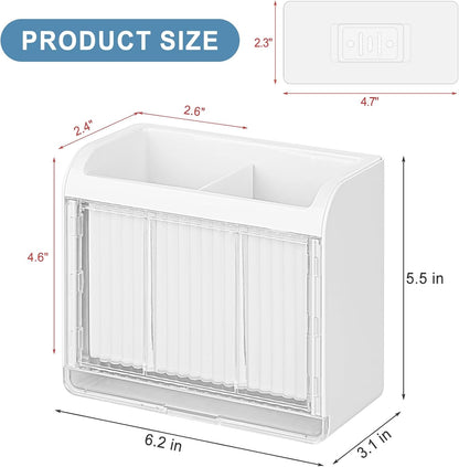 Utensil Holder, Kitchen Utensil Drying Holder with Drain Tray, Wall Mount Drainer Basket Silverware Cutlery Flatware Rack Forks, Knives, Spoons, Chopsticks Organizer - White