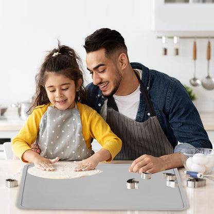 Extra Large Dark Green Countertop Mat - Silicone Table Kitchen Desk Mat - Non-Slip & Heat Resistant - Dinner Placemat Pastry Dough Rolling Mat - Colors A