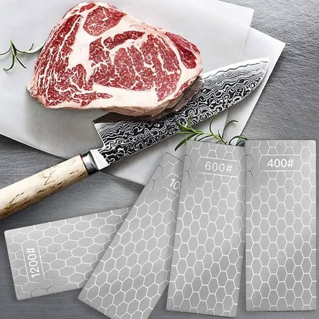 Diamond Sharpening Stone Set, Diamond sharpening plates for Scissors Knives Outdoor Tools From Coarse To Extra Fine (SET-D)