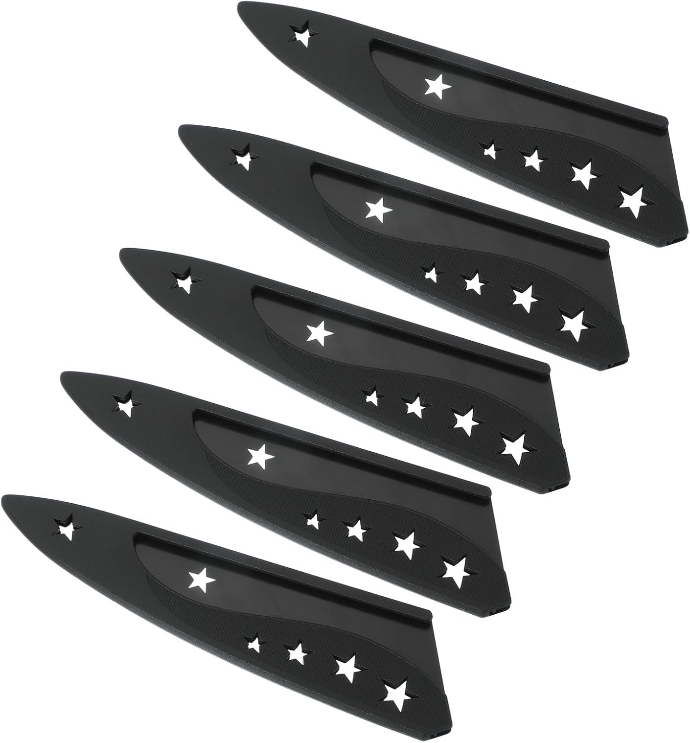 PATIKIL Plastic Safety Knife Cover Sleeves for 7" Boning Knife 7.5 x 1.9 Inch (LxW), 5 Pack Knife Blade Guard Protector Universal Kitchen Knife Sheath for Kitchen Bar, Black