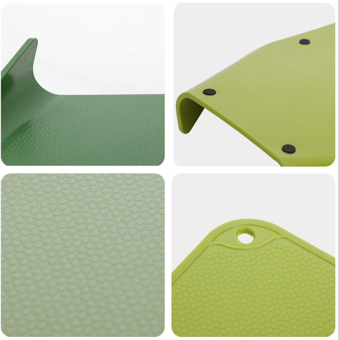 Kitchen Cutting Board (3-Piece Set)-PP material Easy to wash BPA-free,The bottom curling design makes food not easy to spill,Texture cut surface，Rubber bottom non-slip., Multicolor, YZ0003