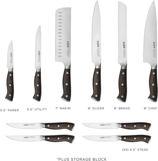 JoyJolt 7” Nakiri Knife. High Carbon x50 German Steel Kitchen Knife – Magnetic Gift Boxed Japanese Knife.