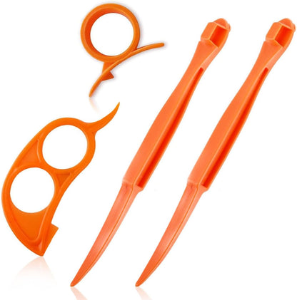 Orange Peeler Tools Citrus Peel Cutter Easy Fruit Vegetable Slicer Cutter Lemon Peeler Opener Remover Fruit Tools Kitchen Utensils Gadgets Bladed Food Peelers Slicer (Set B)