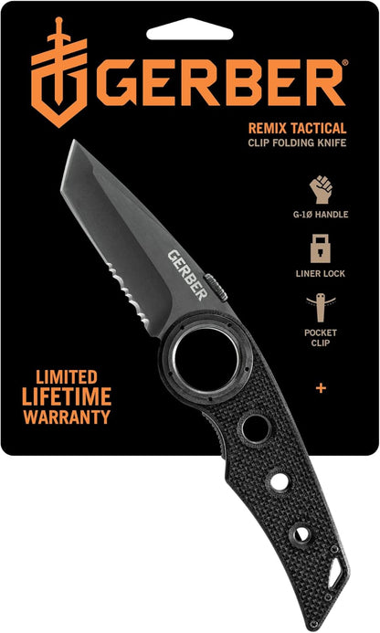 Gerber Gear Remix Folding Pocket Knife, 3" Fine Edge Blade Pocket Knife for Survival and Camping, Gray