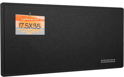 Lightomorrow Bulletin Board, 36 x 24 inches Felt Board - Decorative Pin Board, Cork Board Alternative for Wall, 3' x 2' Foldable Self-Adhesive Vision Board Prayer Board with 20 Pushpins - Black