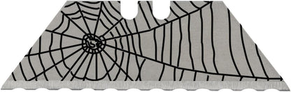 NDZ Performance Serrated Steel Blade Replacement for Utility Knife & Box Cutters, Custom Double Sided Laser Engraved Designs, Silver - Skull - 3 Pack
