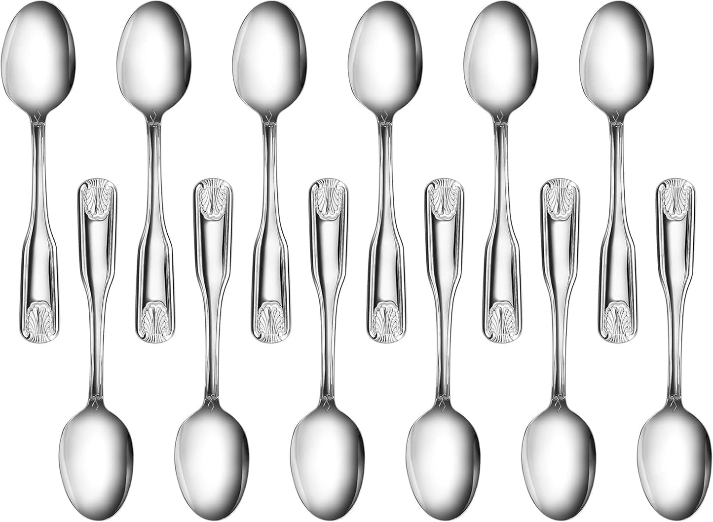 New Star Foodservice 58321 Shell Pattern, 18/0 Stainless Steel, Oyster Fork, 6-Inch, Set of 12