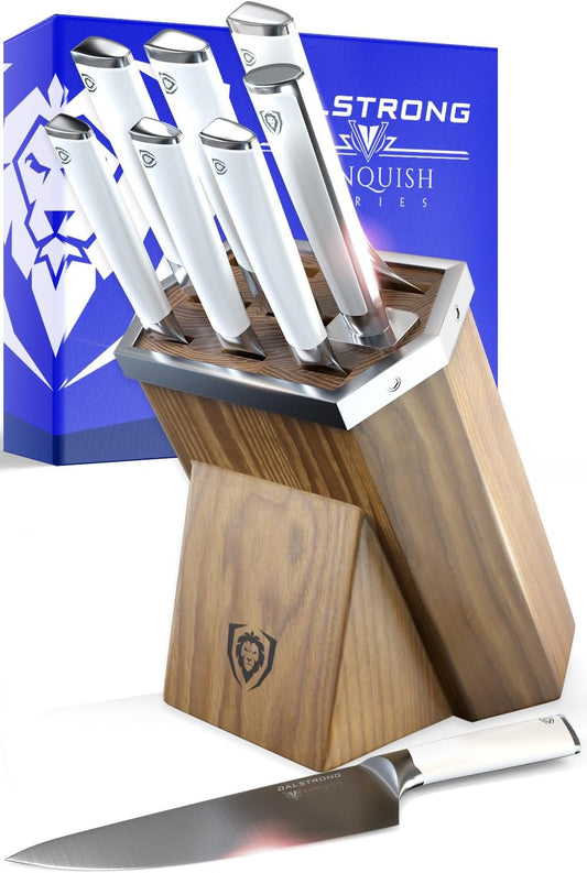 Dalstrong 24-Piece Knife Block Set — Forged German Steel (9–11° Hand-Sharpened Edge), Kiritsuke, Carving, Steak Knives — Vanquish Series For Serious Entertainers, Dinner Parties & Holiday Kitchens