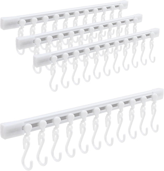 Kitchen Utensil Hanging Rrack - Hooks for Kitchen Utensils, No Drilling Wall Mounted Utensil Holder, Kitchen Rail Rack with 10 Hooks Hanger for Kitchen Bathroom (Pack of 2)