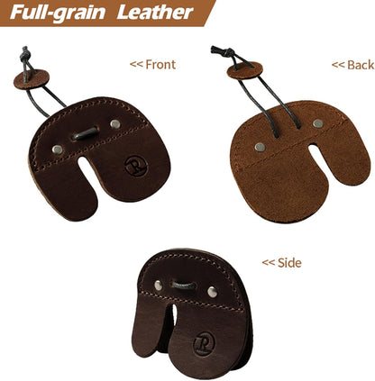 Ringsun Leather Archery Finger Tabs,Handmade Archery Finger Guard for Shooting Practice Gear, Recurve Bow Fingers Tab