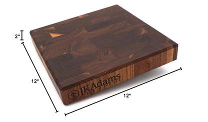 J.K. Adams Professional Series End Grain Cutting Board, Walnut, 12"x12"x2", Wood Cutting Board, Butcher Block, Wood Cutting Boards for Kitchen