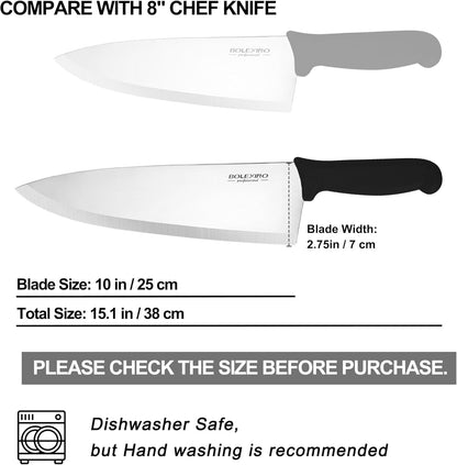 10 inch Japanese High Carbon Stainless Steel Chef Knife, Professional Sharp Wide Cook Knife with Non-slip Ergonomic Handle, for Kitchen Home Restaurant (Green)