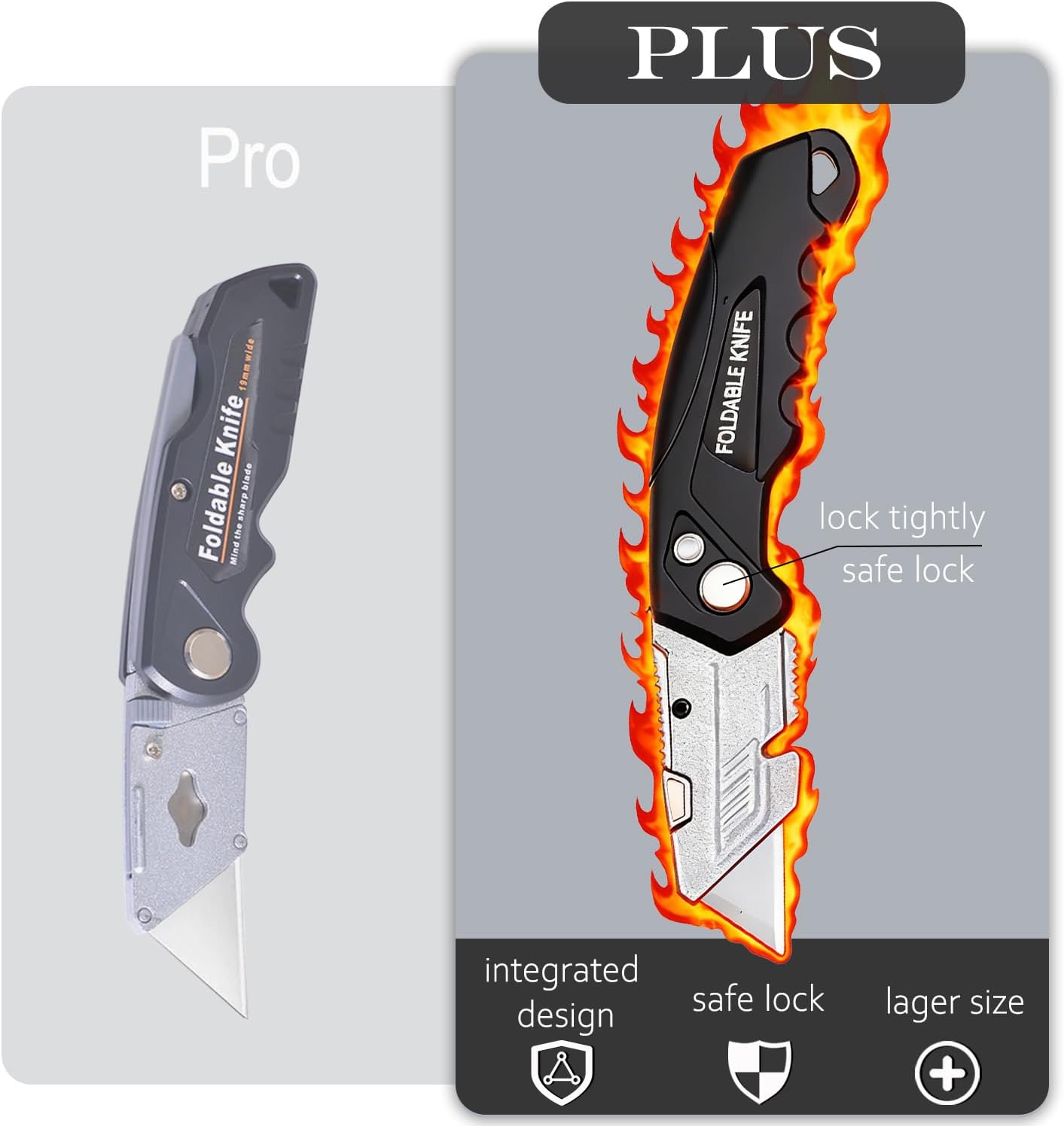 10Pcs Folding utility Knives & 30Pcs Blades Set for Crafts, Heavy Duty Retractable Box Cutters, Exacto Knife, Paper Cutter (Heavy Utility Knife)