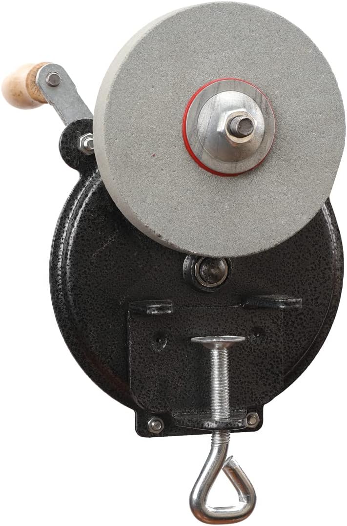 Kitchen Knife Sharpener Hand-cranking Grinding Machine, Sharpener Tool for Kitchen Knives, Garden Tool Sharpener, 6 Inches DIY Polishing Machine Tool Grinder