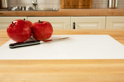 Commercial Grade Cutting Board Mats 15 x 12 Inch - 4 Pack Set, Flexible 1/16" Inch Thick White Plastic, Made from HDPE and NSF Approved for Food Service