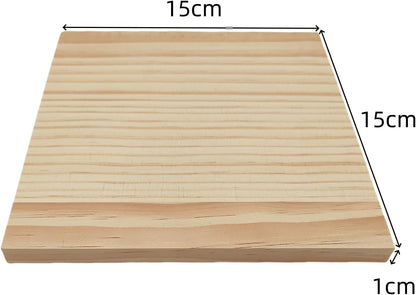 6PCS Unfinished Wood Square Blocks for Crafts, 6x6x1in Blank Wooden Squares Pine Wood Boards for Carving,DIY Wood Coasters,Painting & Burning