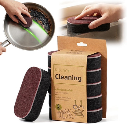 Cleaning Sponges Eraser - Emery Scrub Sponge for Pots & Pans, Heavy Duty Rust & Stain Remover, High-Density Oil-Absorbing Sponge for Kitchen, Dish, Sink & Cookware Cleaning