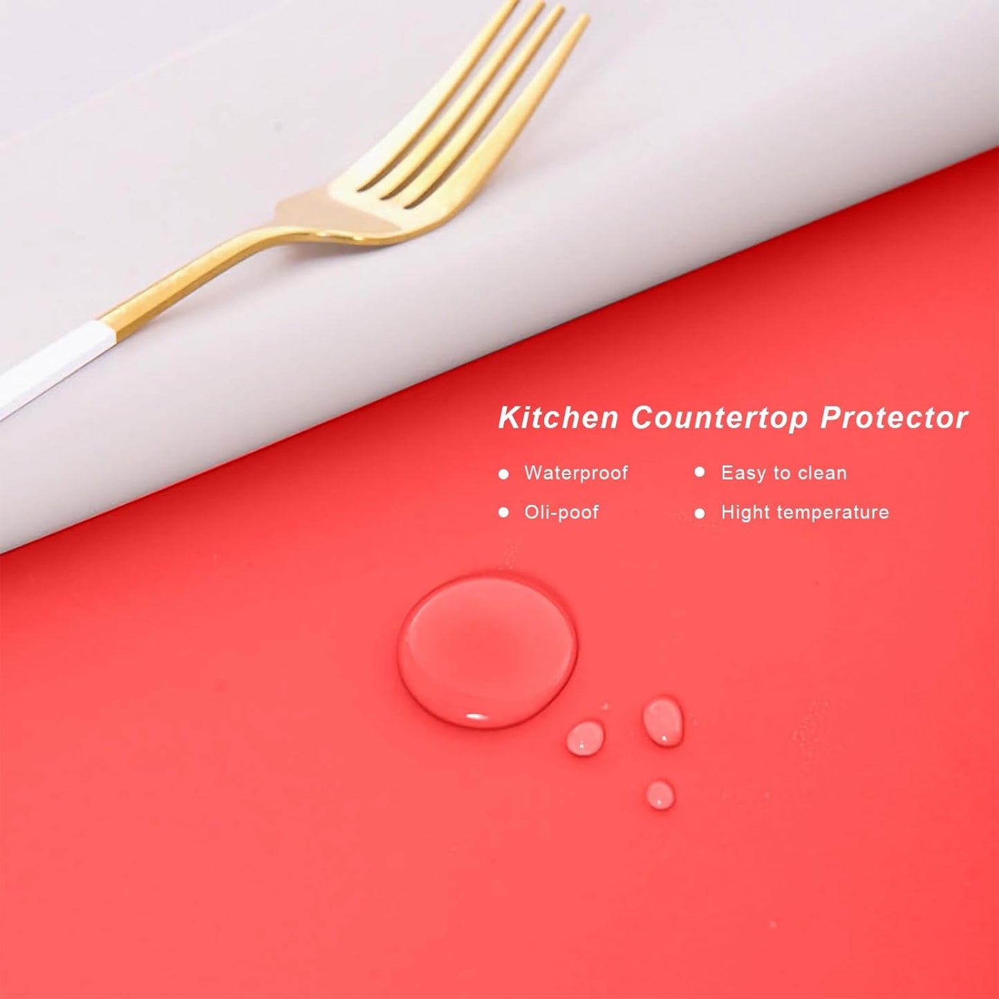Silicone Placemats, Food-Grade Non-Slip Waterproof, Dining, Countertop Protector, Kitchen Counter Mat, Heat Resistant, Baking mat Dishwasher Safe
