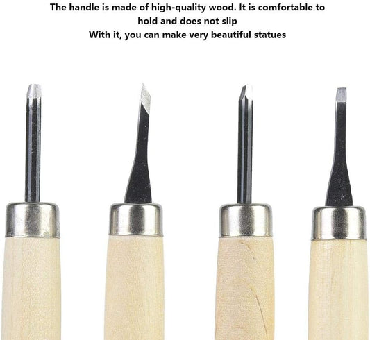 4Pcs Wood Carving Tools Set, Woodworking Hand Chisel Compact Wood Carving Knife with Storage Case Great for DIY Art Craft Carpentry Beginners Carvers Amateur(No.1 Suit)