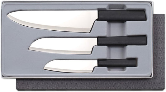 Rada Cutlery Chef Select Gift Set (G257), 3-Piece Knife Set, Stainless Steel Blades, Black Handle