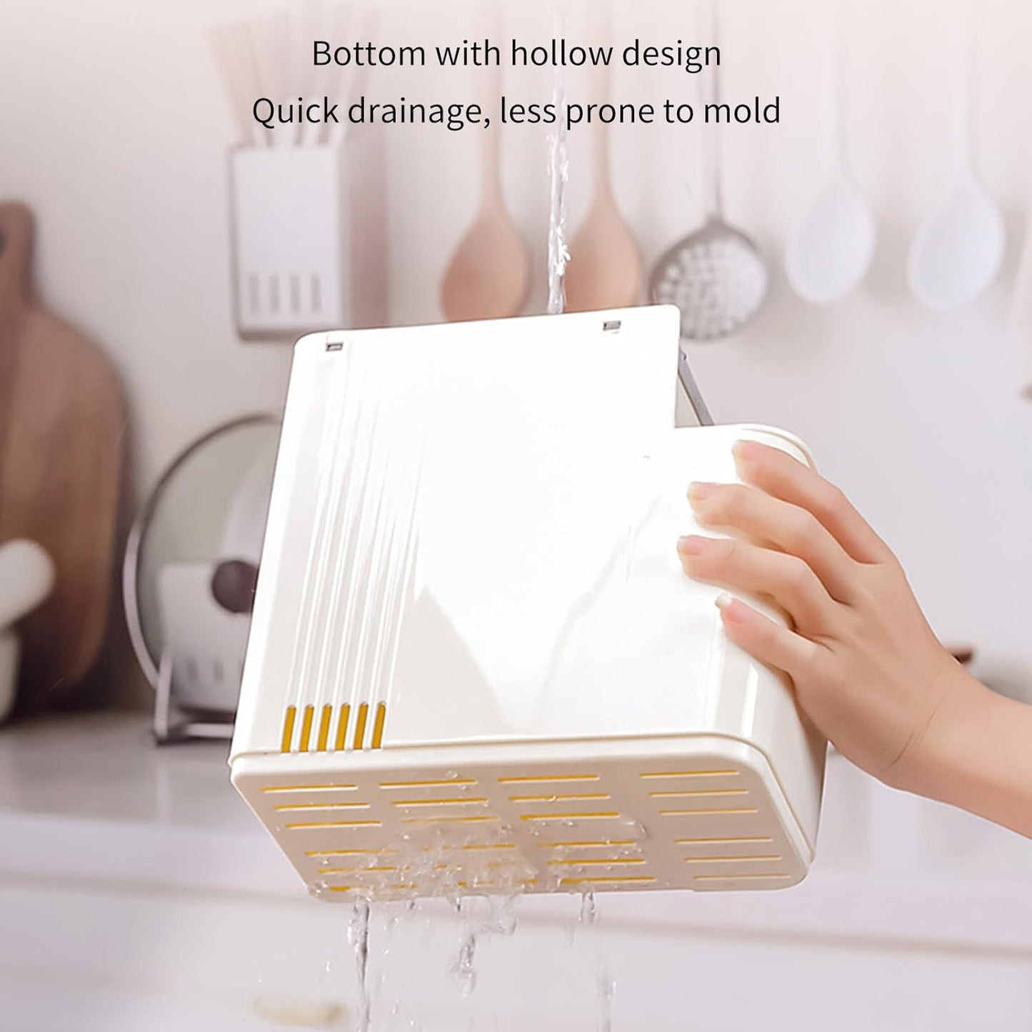 Universal Knife Block Holder for Kitchen, Space Saving, Versatile Cutter Stand with Scissors Slot, Compartment Design, Modern Knife Utensil Holder, Edge-Protect Knife Storage Organizer (GY)