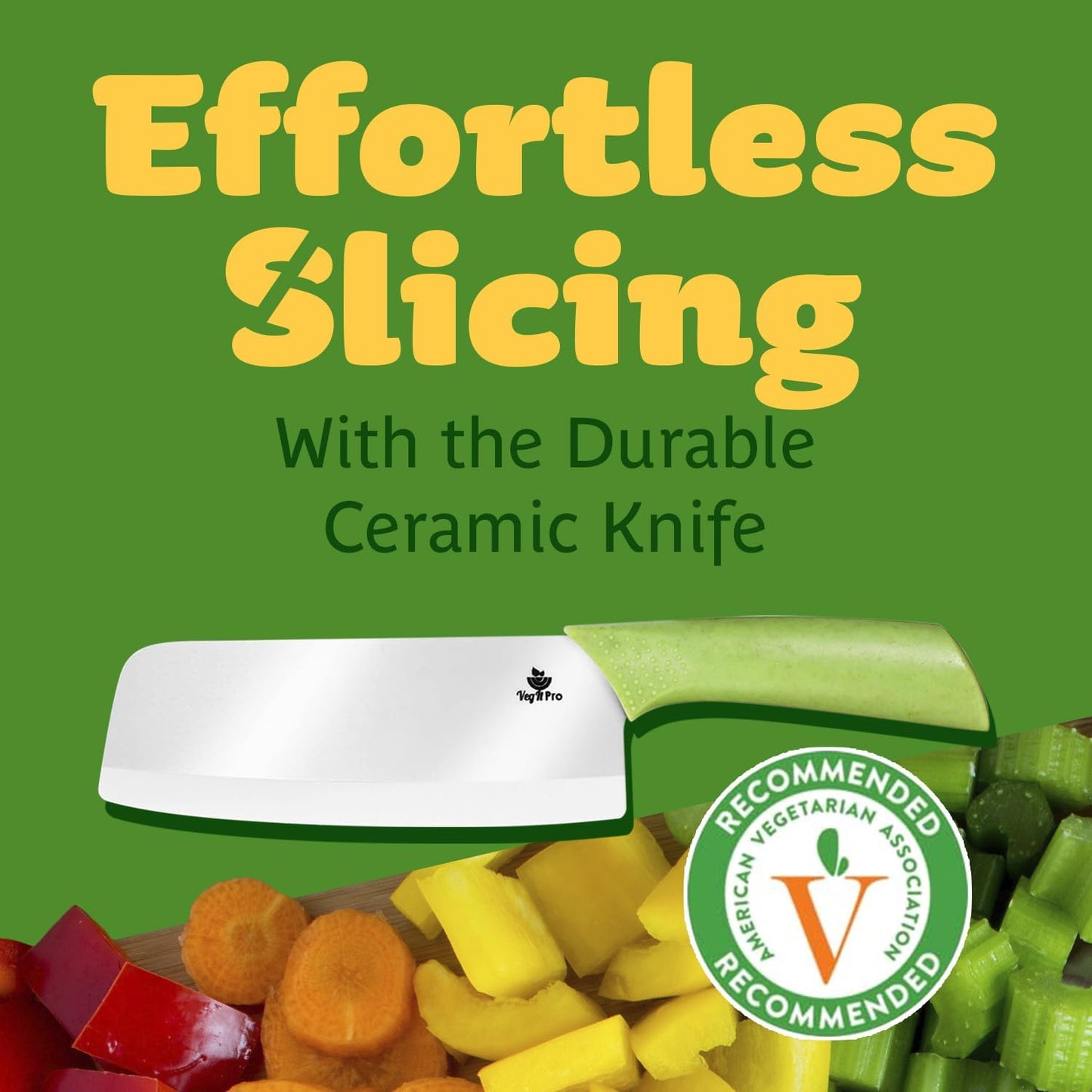 Ceramic Knife Set with Ergonomic Handle, Non-Reactive and Professional Chopping Knife Featuring Sharp, Rust-Proof Blades for Cutting Vegetables & Fruits, Durable Ceramic Kitchen Knives Set 6” & 4”