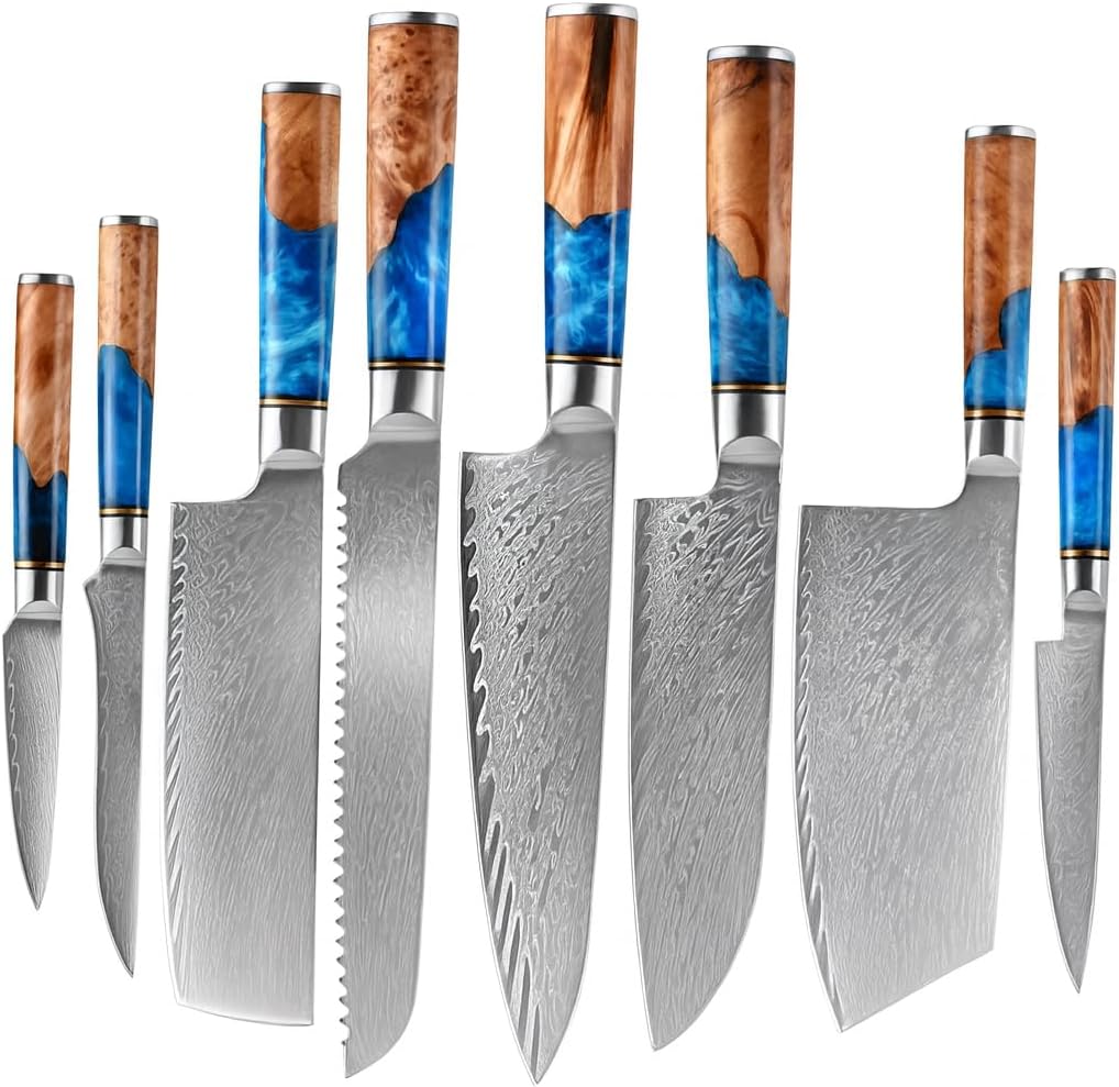 Tidal Blue - 7" Nakiri Knife - Damascus