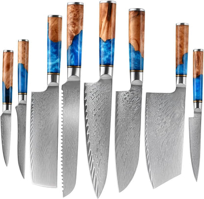 Tidal Blue - 7" Nakiri Knife - Damascus