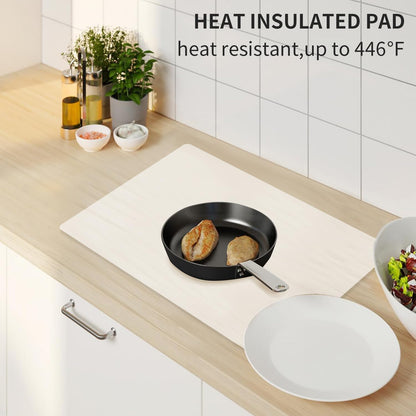 Extra Large Dark Green Countertop Mat - Silicone Table Kitchen Desk Mat - Non-Slip & Heat Resistant - Dinner Placemat Pastry Dough Rolling Mat - Colors A
