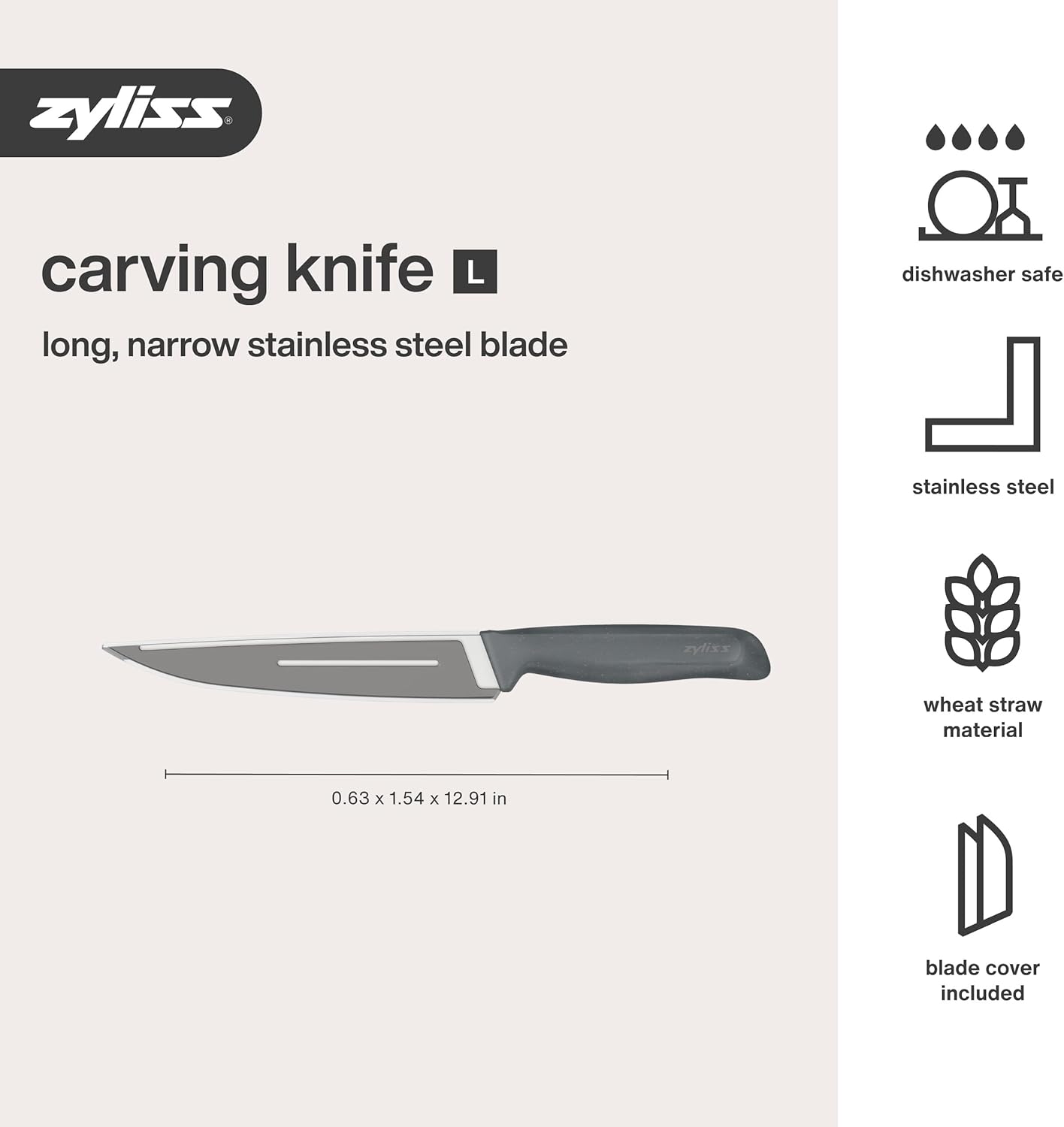 Zyliss Bread Knife - Serrated Bread Knife with Ergonomic Handle - Stainless Steel Kitchen Blade - Sharp Serrated Blade for Precision Slicing - Kitchen Tool for Everyday Use