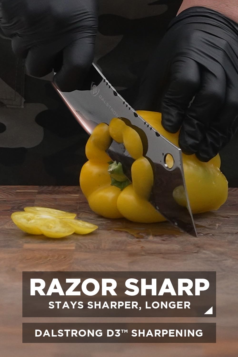 Dalstrong Chef & Cleaver Hybrid Knife - The 'Crixus' - 8 inch - Valhalla Series - 9CR18MOV HC Steel - Celestial Resin & Wood Handle - Razor Sharp Chef's Knife - w/Leather Sheath