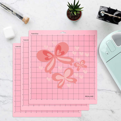 REALIKE 12x12 Lightgrip Cutting Mat Compatible with Cricut Maker 3/Maker 4/Maker/Explore 3/4/Air 2/Air/One(3 Mats), Gridded Adhesive Non-Slip Cut Mat for Crafts, Quilting, Sewing and All Arts