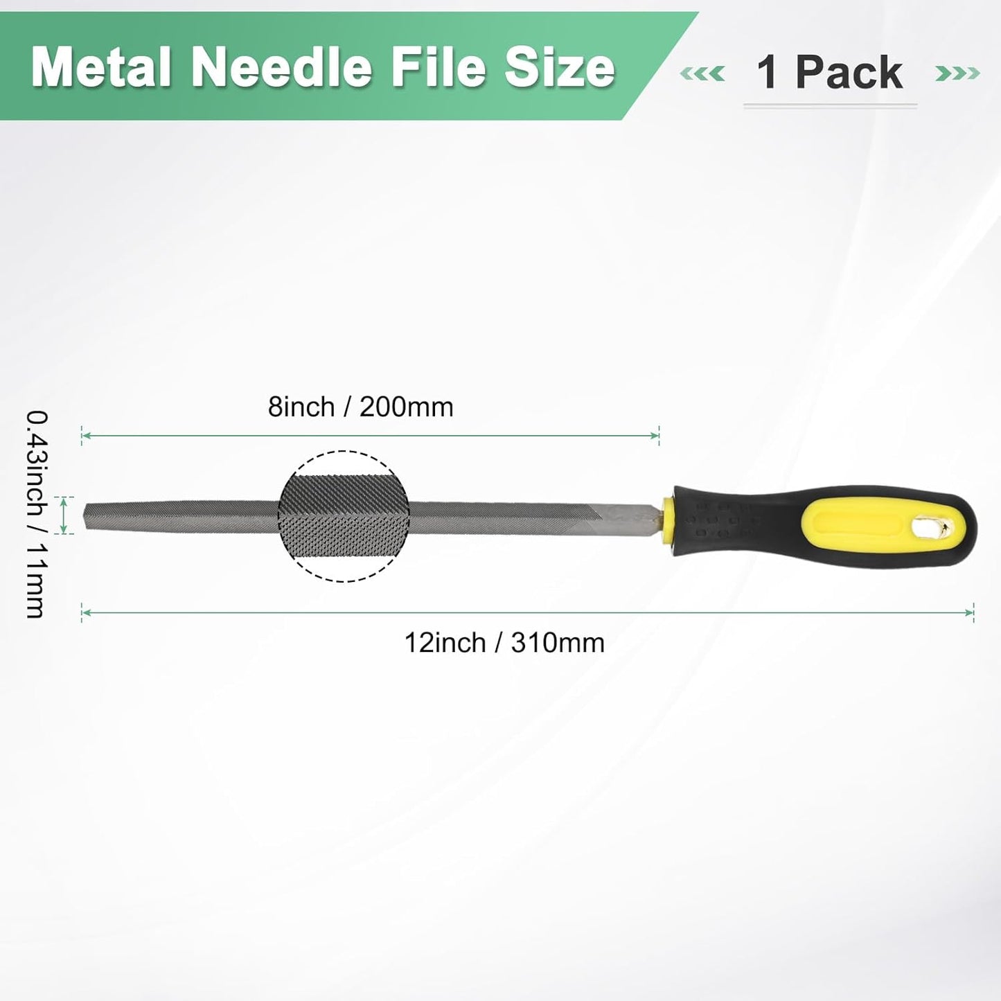 M METERXITY Triangular Metal File 10 Inch, High Carbon Steel Diamond Hand W PVC Grip Handle for Wood/Metal/Ceramic/Glass/Stone/Jewelry/Tile/Model/DIY/Sharpening File